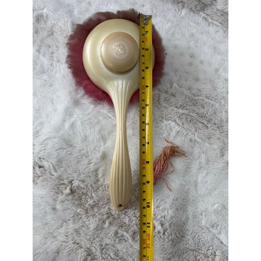 VTG 70s Avon Fluff Puff Refillable Long Handle Pink Body Powder Wand Dispenser - Picture 4 of 6